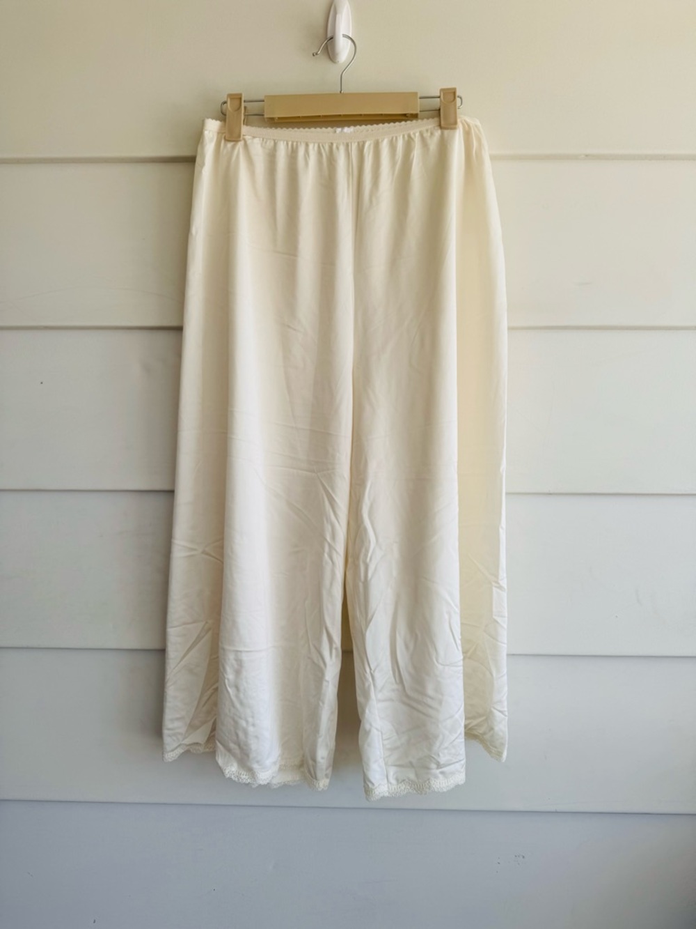 Vintage Shadowline Cream Wide-Leg Bloomers L